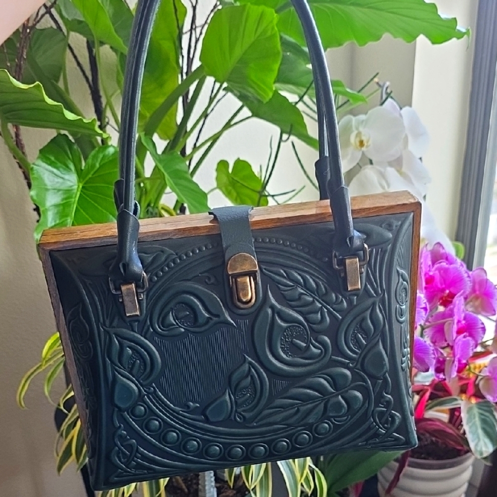 Gorgeous Leather Green Handmade Handbag